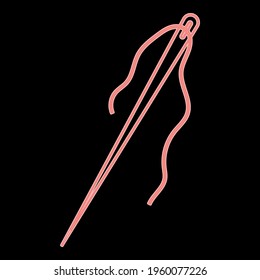 Neon needle the red color vector illustration flat style image