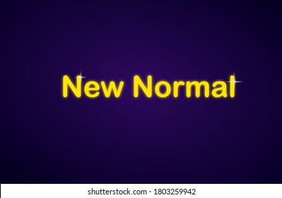 Nuevo texto normal neón sobre fondo oscuro, ilustración vectorial 