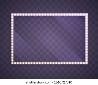 Neon Night frame. Vector 3D light frames. Space for text, advertisement. Vector design element. 