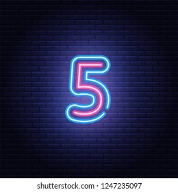 Neon Number Symbol Icon Light Banner Stock Vector (Royalty Free ...