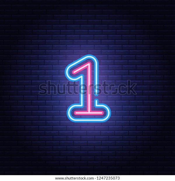 Neon Number Symbol Icon Light Banner Stock Vector (Royalty Free) 1247235073