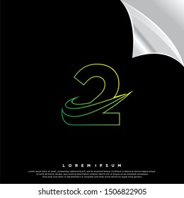 neon number two logo. simple design. vector icon illustration