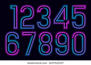 Neon Numbers, Neon 1-0, 3d neon numbers