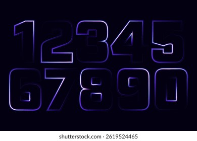 neon numbers, Neon Style numbers Set, 1,0,3d numbers
