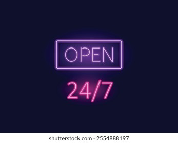 Neon Open Sign. Classic OPEN neon sign. any background can be used. Classic Neon Open Sign Illustration - Bright Fluorescent Open Sign for Versatile Backgrounds