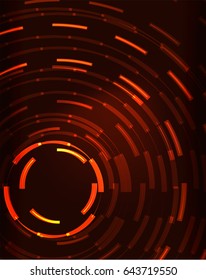 Neon orange circles vector abstract pattern background