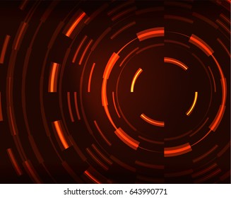 Anillos de neón naranja vectorial fondo de patrón abstracto