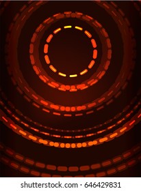 Anillos de neón naranja vectorial fondo de patrón abstracto