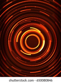 Neon orange circles vector abstract pattern background