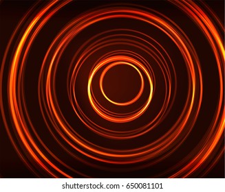 Neon orange circles vector abstract pattern background