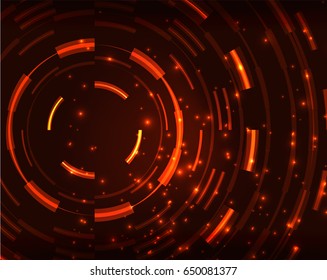 Neon orange circles vector abstract pattern background