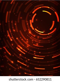 Neon orange circles vector abstract pattern background