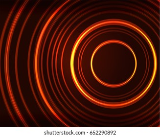 Plano de fundo de padrão abstrato de vetor de círculos laranja néon