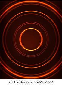 Neon orange circles vector abstract pattern background