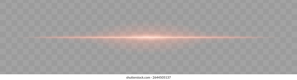 Neon orange horizontal light beam with soft edges and glowing aura on transparent background. A sleek energy pulse perfect for sci-fi UIs, HUDs, or digital light transitions.