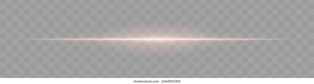 Neon orange horizontal light beam with soft edges and glowing aura on transparent background. A sleek energy pulse perfect for sci-fi UIs, HUDs, or digital light transitions.