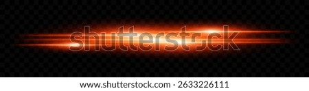 Neon orange laser streaks. Horizontal glowing lines in layered burst with radiant centers on black. Ideal for speed, tech, sci-fi, digital, neon, futuristic themes