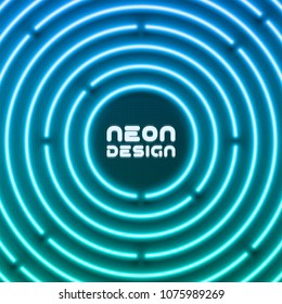 Neon original background design for cover, flyer, web. Swatch color control