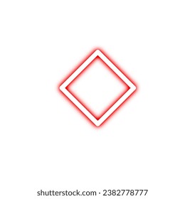 Neon Outline Diamond. Light Diamond. Electric Diamond Icon or Symbol Design Element. Vector Illustration