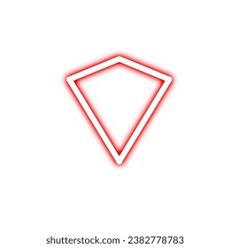 Neon Outline Diamond. Light Diamond. Electric Diamond Icon or Symbol Design Element. Vector Illustration