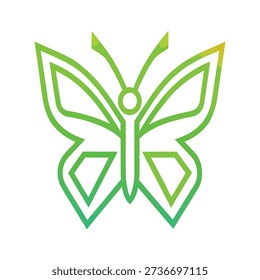 Neon outlined butterfly symbol combining eco future aesthetics with advanced digital design sensibility visual branding