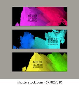Neon paint abstract banner. Glowing retro frame. Vintage fluorescent poster. Burning a pointer to a black wall. Design element for your ad, sign, poster, banner. Vector illustration