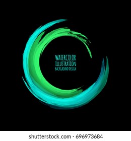 Neon paint abstract round. Glowing retro frame. Vintage fluorescent circle symbol. Burning a pointer to a black wall club, bar, cafe. Design element for your sign, poster, banner. Vector illustration