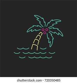 Neon Palm Tree Logo Icon