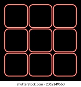 Panel de neón introducir el color rojo ilustración vectorial imagen de luz de estilo plano