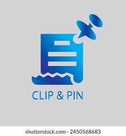 Neon Paper clip icon vector illustration logo design
