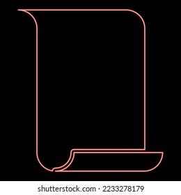 Neon paper papyrus old scroll paper important document with parchment for template icon black color vector illustration flat style simple imagein circle round red color vector illustration image flat