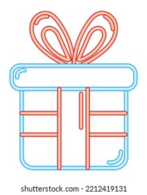 neon party gift icon isolated