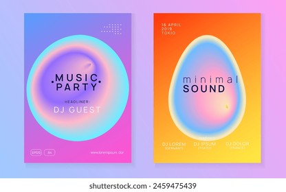 Neon Party. Indie Trance Fest. Minimal Pattern For Presentation Template. Electronic And Exhibition Design. Bright Effect For Cover. Pink And Blue Neon Party