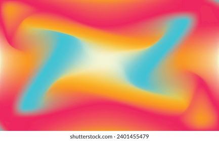 Neon Pastellfarben Muster Design. Gradient Mesh Wasser fließt lebendiger Sonnenset Swirl. Warmer orangefarbener, flüssiger, gelber, blauer Hintergrund. Sweet Green Peach Trendy Creative Commercial Tapete.