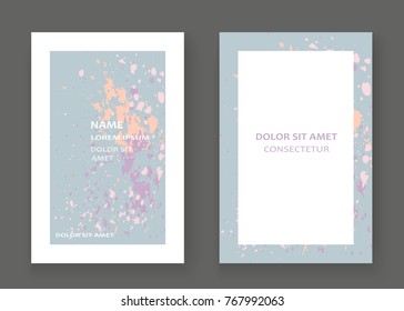 Neon pastel explosion paint splatter artistic cover frame design. Decorative splash spray texture white background. Trendy creative template vector Cover Report Catalog Brochure Flyer Poster Banner
