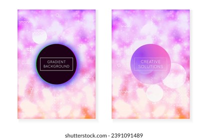 Neon Pattern. Blue Light Shape. Retro Banner. Dynamic Dots. Digital Background. Round Futuristic Magazine. Minimalist Fluid. Science Flyer. Violet Neon Pattern