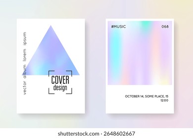 Patrón de neón. Telón de fondo de la perla del negocio. Lámina de arco iris. Forma mínima. Etiqueta de hológrafo azul. Concepto de Memphis. Anuncio de plástico. Patrón de neón púrpura