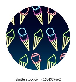 neon pattern ice cream scoops dessert