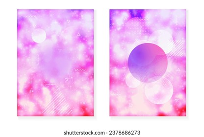 Neon Pattern. Minimalist Shape. Retro Pearlescent Magazine. Light Poster. Violet Round Fluid. Science Flyer. Summer Dots. Minimal Background. Purple Neon Pattern