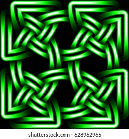Neon pattern with optical illusion object. Vector illustration EPS10 