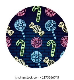 neon pattern sweet candies caramels background