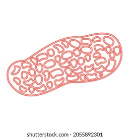 Neon peanut red color vector illustration flat style light image