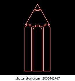 Ilustración vectorial de color rojo neón estilo plano
