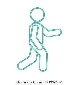 neon person walk icon isolated