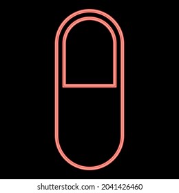 Neon pill red color vector illustration flat style image