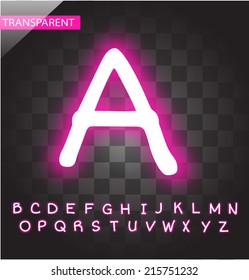 Neon pink alphabet vector