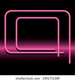 Neon pink banner frame design, Decoration advertising and fluorescent light theme Vector illustration