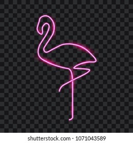 Neon Pink Flamingo Vector Illustration Stock Vector Royalty Free