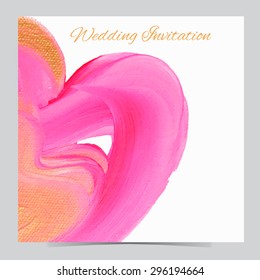 Neon Pink Gold Acrylic Painting in Vector for templates, invitation, wedding, birthday, business, web etc.