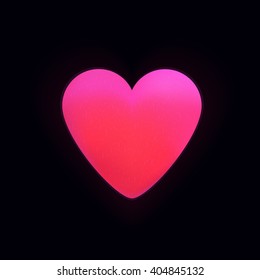 Neon Pink Heart On Black Background Stock Vector (Royalty Free ...